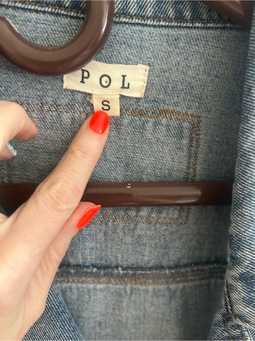 POL Light Blue Cropped Distressed Denim Jacket with Zips - Picture 2 of 4